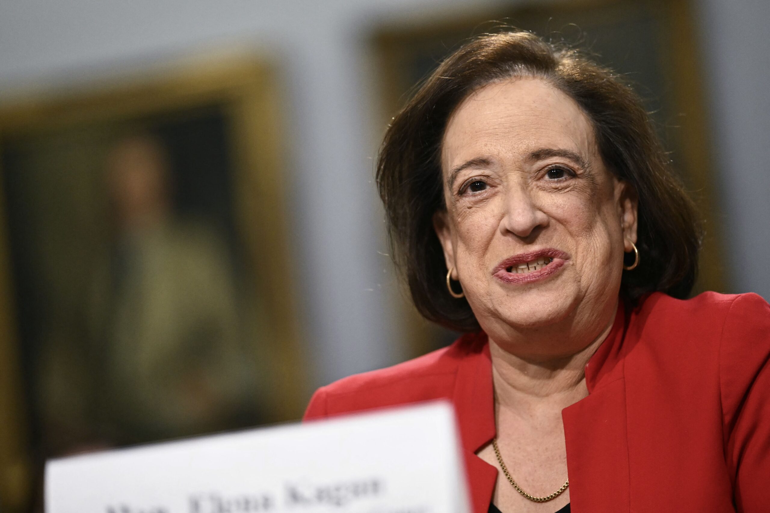 US Supreme Court Justice Elena Kagan delivers opening remarks during a House Appropriations Subcommittee on Financial Services hearing on Capitol Hill in Washington