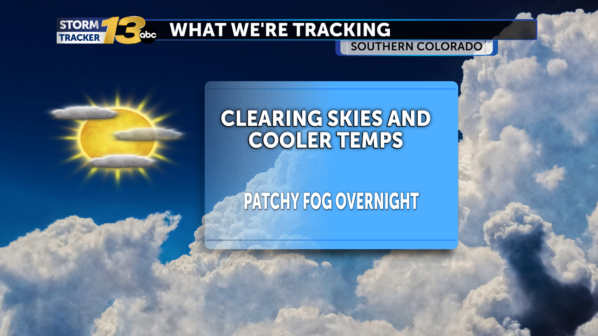 Patchy fog possible as skies clear out