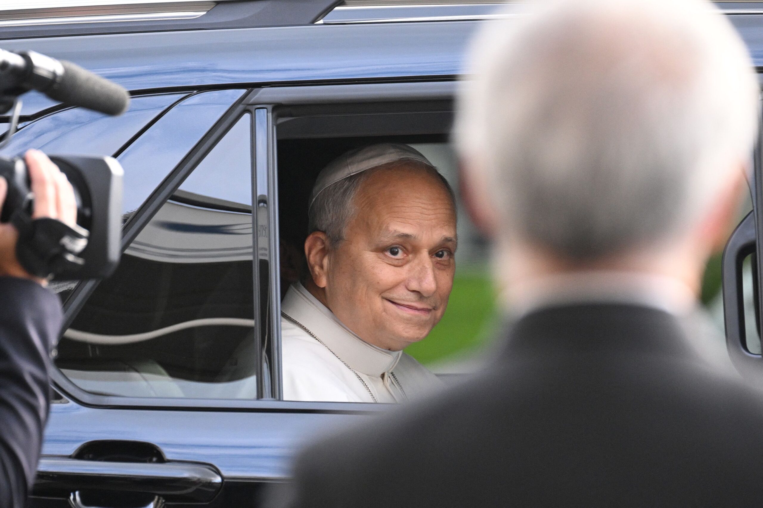 Pope Leo XIV leaves the Gemelli University Hospital