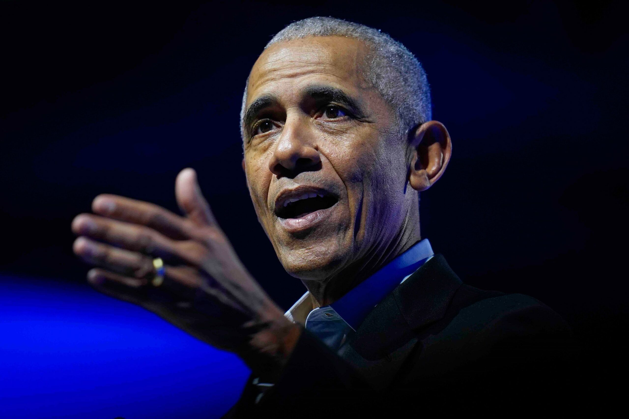 Former President Barack Obama speaks in Chicago in December 2024.