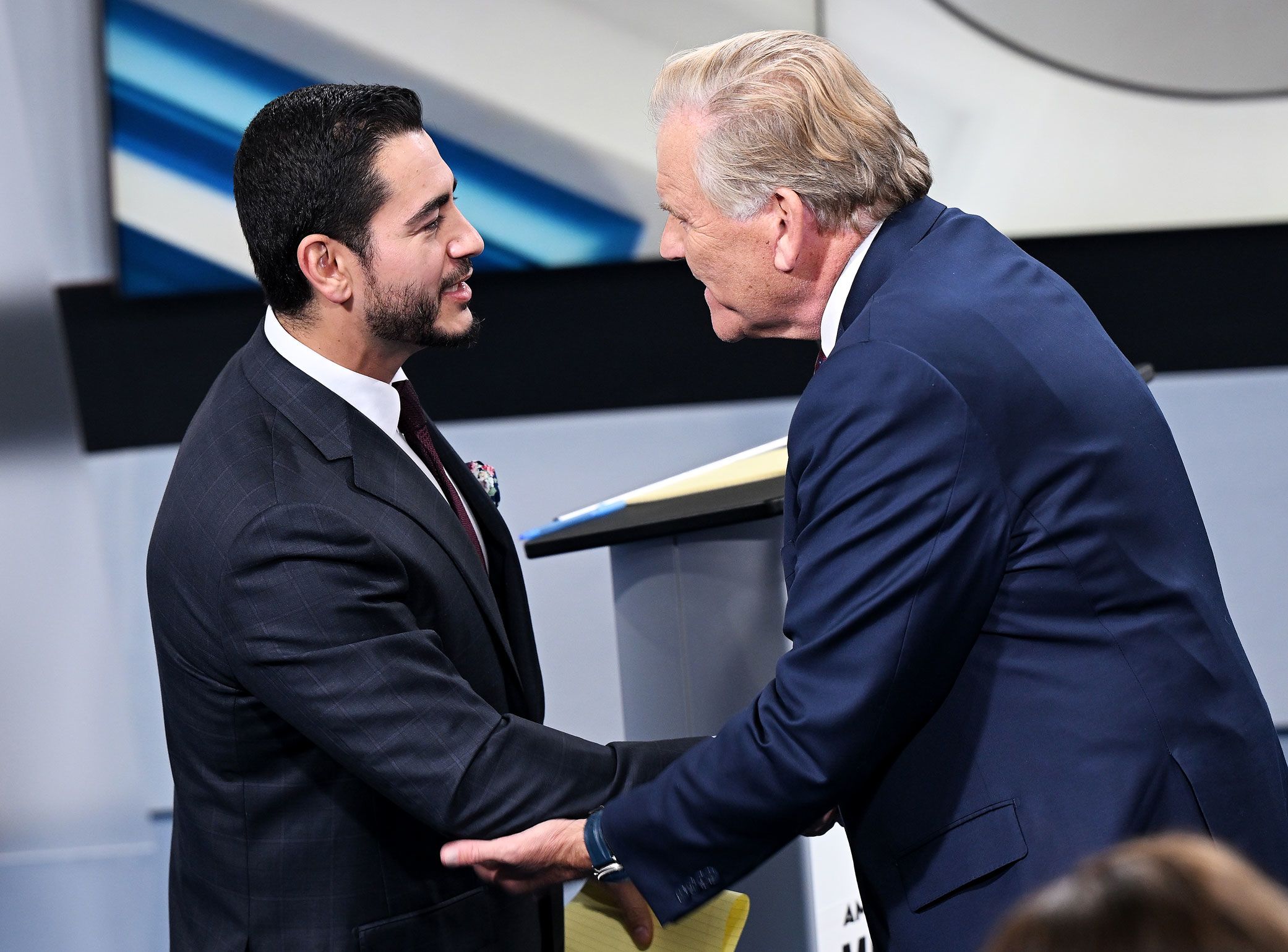 Republican Candidate for United States Senator Mike Rogers and Democratic Candidate for United States Senator Abdul El-Sayed debate in Michigan on October 21